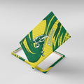Australian Opals Basketball Canvas Wall Art Green and Gold Tribal Pattern Athletic Abstract Art