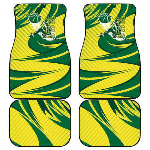 Australian Opals Basketball Car Mats Green and Gold Tribal Pattern Athletic Abstract Art
