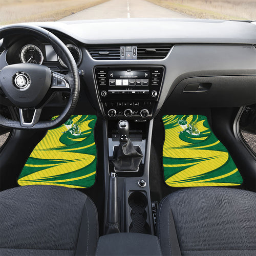 Australian Opals Basketball Car Mats Green and Gold Tribal Pattern Athletic Abstract Art