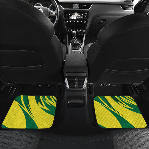 Australian Opals Basketball Car Mats Green and Gold Tribal Pattern Athletic Abstract Art