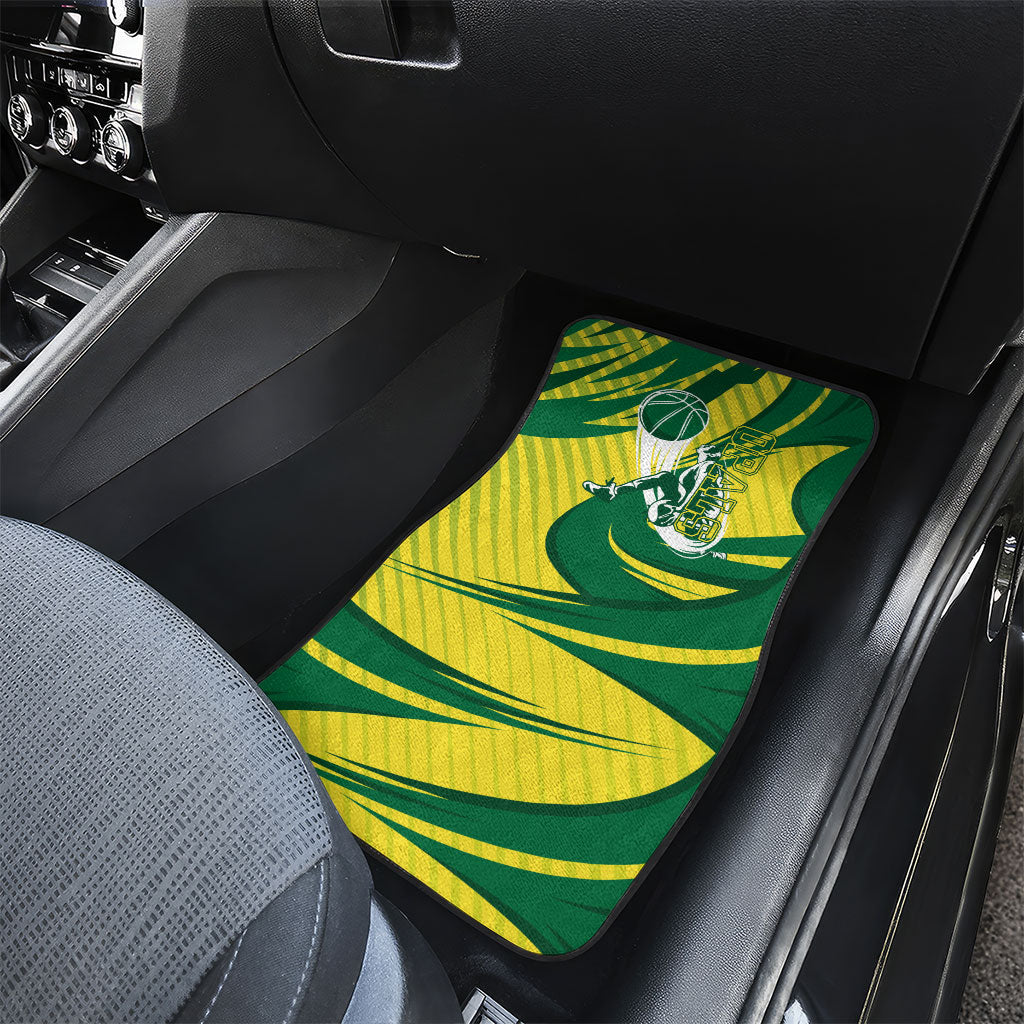 Australian Opals Basketball Car Mats Green and Gold Tribal Pattern Athletic Abstract Art