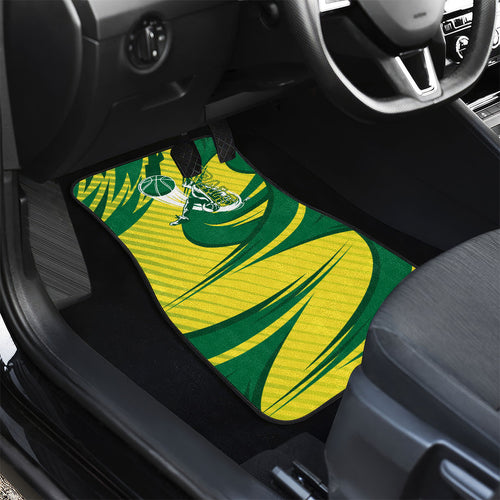 Australian Opals Basketball Car Mats Green and Gold Tribal Pattern Athletic Abstract Art