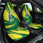 Australian Opals Basketball Car Seat Cover Green and Gold Tribal Pattern Athletic Abstract Art
