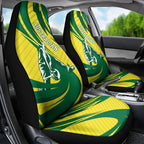 Australian Opals Basketball Car Seat Cover Green and Gold Tribal Pattern Athletic Abstract Art