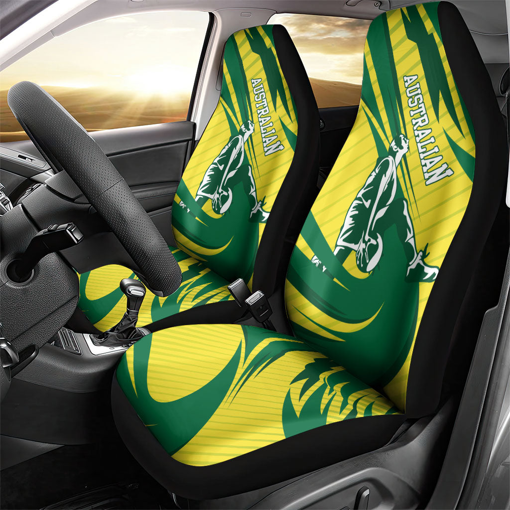 Australian Opals Basketball Car Seat Cover Green and Gold Tribal Pattern Athletic Abstract Art