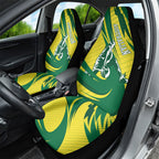 Australian Opals Basketball Car Seat Cover Green and Gold Tribal Pattern Athletic Abstract Art