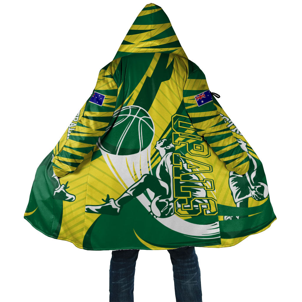 Australian Opals Basketball Cloak Green and Gold Tribal Pattern Athletic Abstract Art