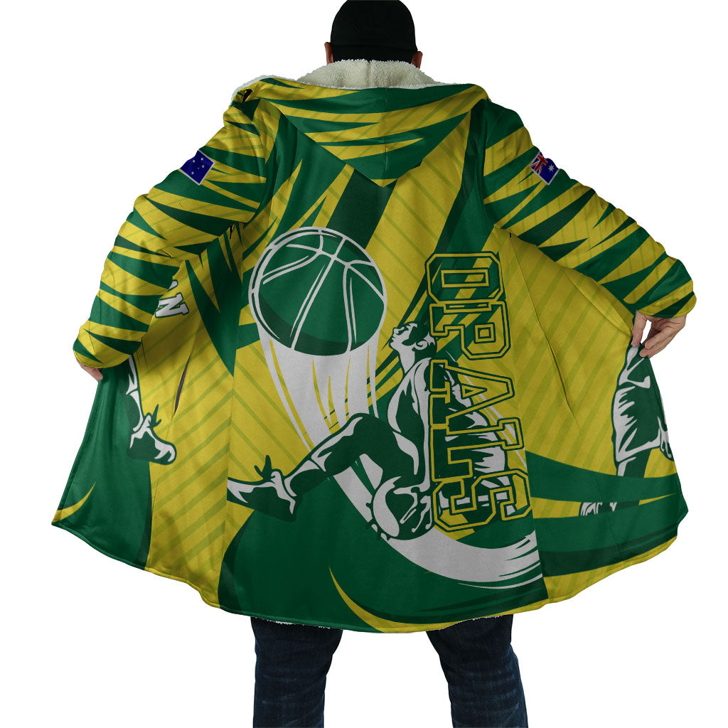 Australian Opals Basketball Cloak Green and Gold Tribal Pattern Athletic Abstract Art