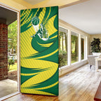 Australian Opals Basketball Door Cover Green and Gold Tribal Pattern Athletic Abstract Art