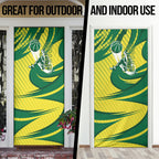 Australian Opals Basketball Door Cover Green and Gold Tribal Pattern Athletic Abstract Art