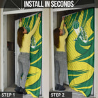 Australian Opals Basketball Door Cover Green and Gold Tribal Pattern Athletic Abstract Art