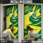 Australian Opals Basketball Door Cover Green and Gold Tribal Pattern Athletic Abstract Art