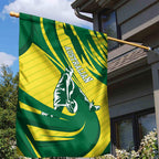 Australian Opals Basketball Garden Flag Green and Gold Tribal Pattern Athletic Abstract Art