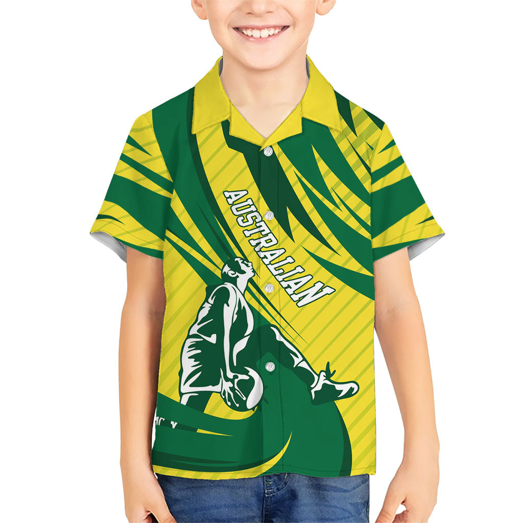Australian Opals Basketball Hawaiian Shirt Green and Gold Tribal Pattern Athletic Abstract Art