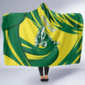 Australian Opals Basketball Hooded Blanket Green and Gold Tribal Pattern Athletic Abstract Art