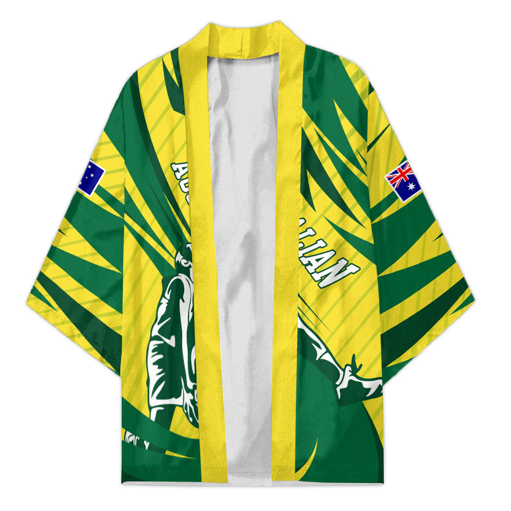 Australian Opals Basketball Kimono Green and Gold Tribal Pattern Athletic Abstract Art