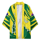 Australian Opals Basketball Kimono Green and Gold Tribal Pattern Athletic Abstract Art