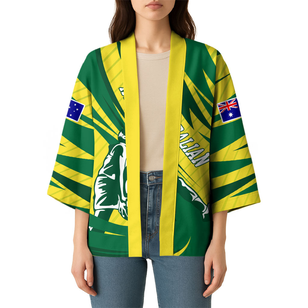Australian Opals Basketball Kimono Green and Gold Tribal Pattern Athletic Abstract Art