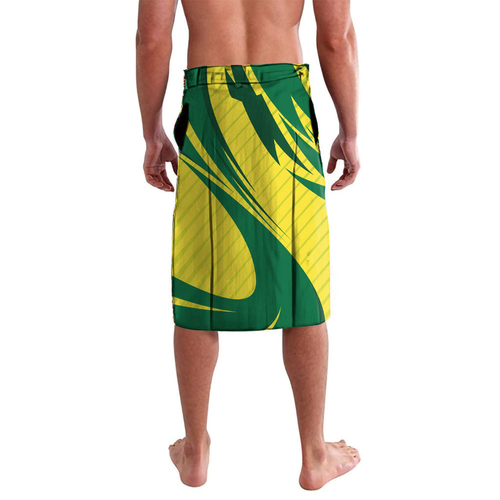 Australian Opals Basketball Lavalava Green and Gold Tribal Pattern Athletic Abstract Art