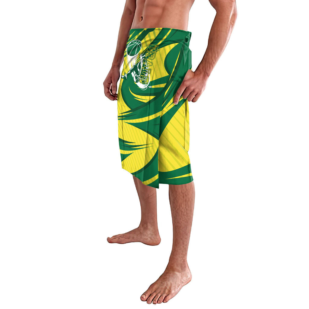 Australian Opals Basketball Lavalava Green and Gold Tribal Pattern Athletic Abstract Art