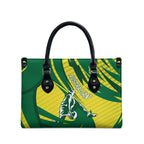 Australian Opals Basketball Leather Bag Green and Gold Tribal Pattern Athletic Abstract Art