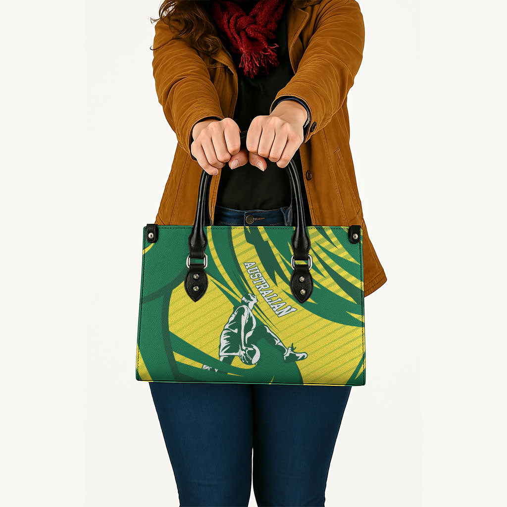 Australian Opals Basketball Leather Bag Green and Gold Tribal Pattern Athletic Abstract Art
