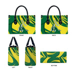 Australian Opals Basketball Leather Bag Green and Gold Tribal Pattern Athletic Abstract Art