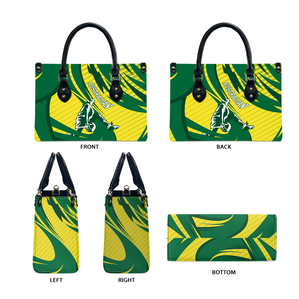 Australian Opals Basketball Leather Bag Green and Gold Tribal Pattern Athletic Abstract Art