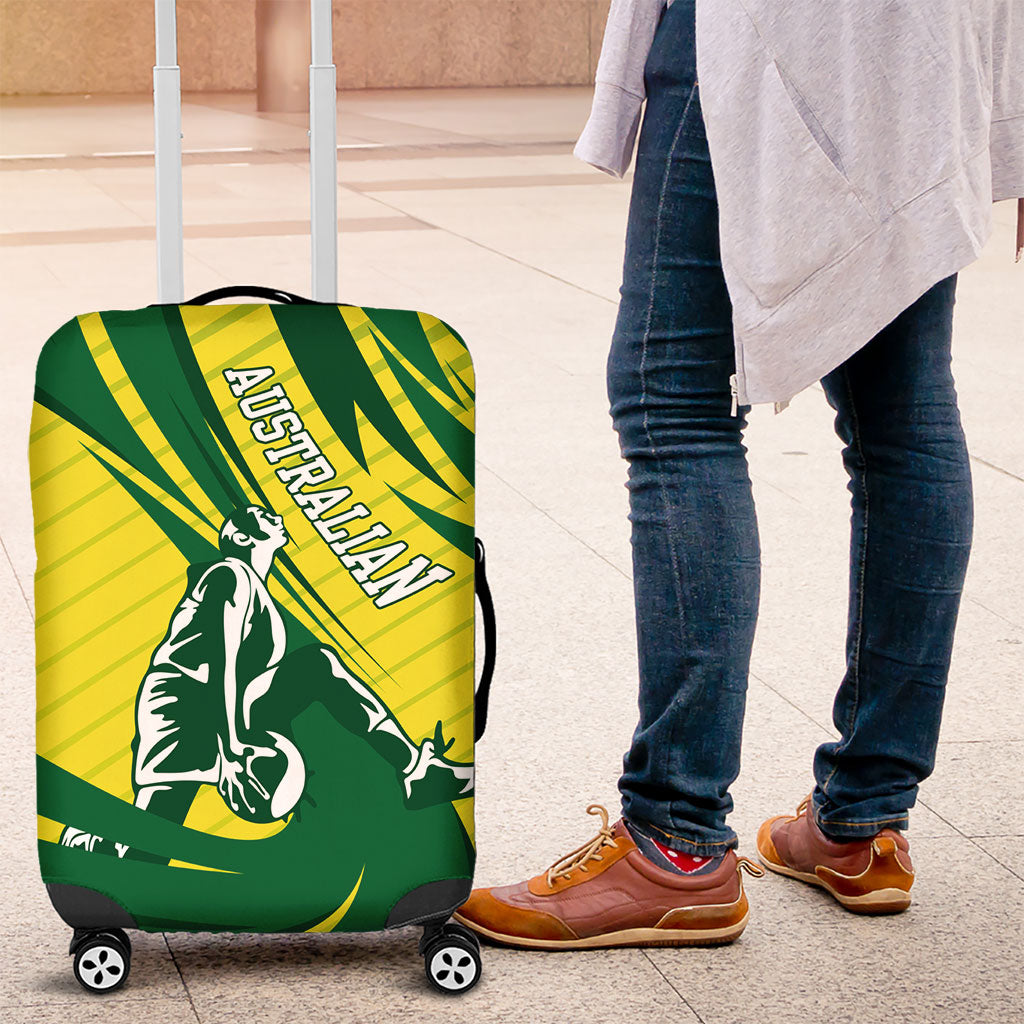 Australian Opals Basketball Luggage Cover Green and Gold Tribal Pattern Athletic Abstract Art