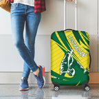 Australian Opals Basketball Luggage Cover Green and Gold Tribal Pattern Athletic Abstract Art