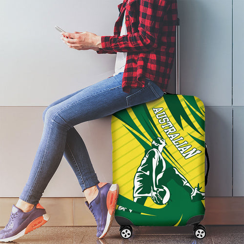 Australian Opals Basketball Luggage Cover Green and Gold Tribal Pattern Athletic Abstract Art