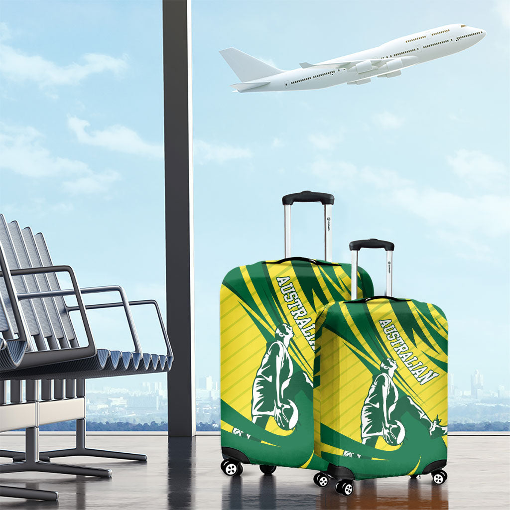 Australian Opals Basketball Luggage Cover Green and Gold Tribal Pattern Athletic Abstract Art