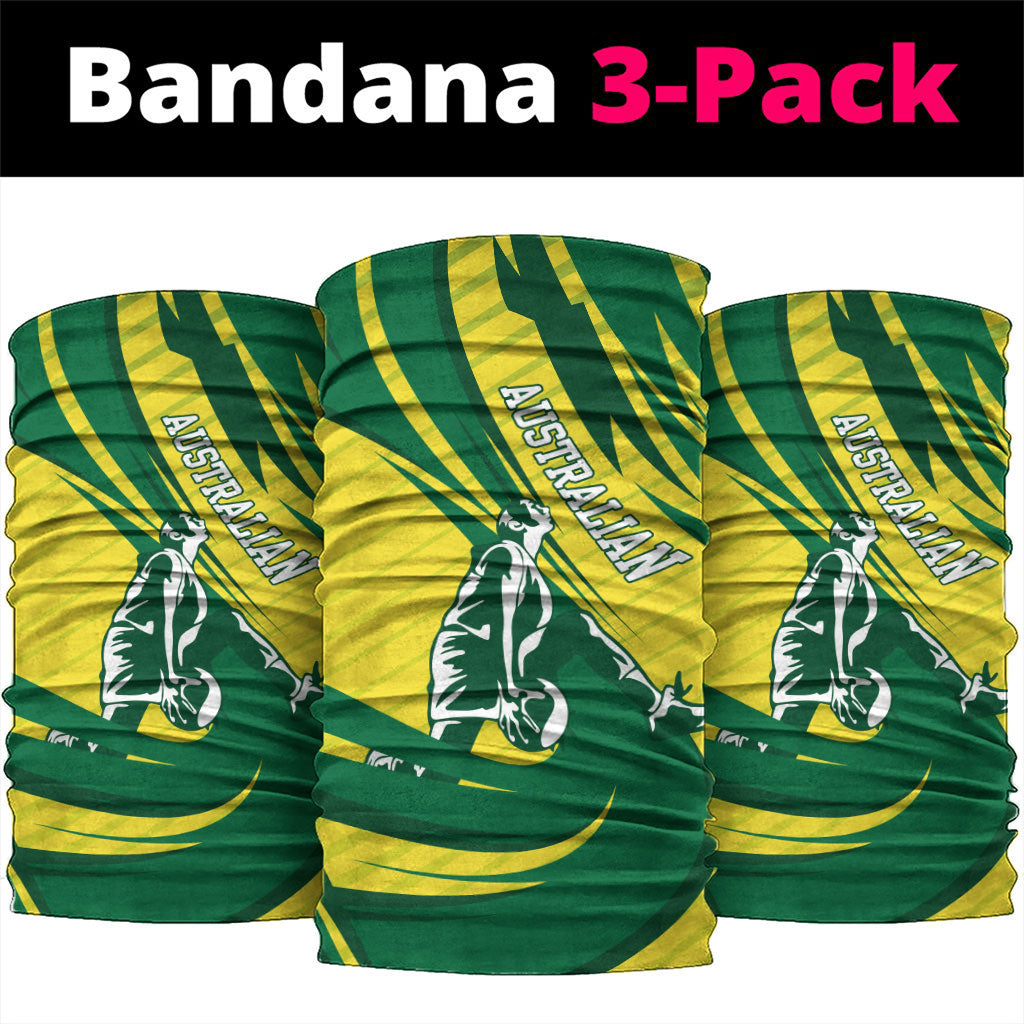 Australian Opals Basketball Neck Gaiter Green and Gold Tribal Pattern Athletic Abstract Art