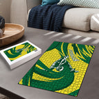Australian Opals Basketball Puzzle Green and Gold Tribal Pattern Athletic Abstract Art