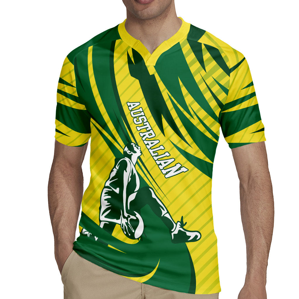 Australian Opals Basketball Rugby Jersey Green and Gold Tribal Pattern Athletic Abstract Art