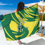 Australian Opals Basketball Sarong Green and Gold Tribal Pattern Athletic Abstract Art