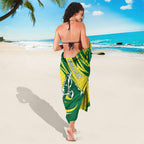 Australian Opals Basketball Sarong Green and Gold Tribal Pattern Athletic Abstract Art