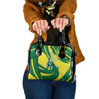 Australian Opals Basketball Shoulder Handbag Green and Gold Tribal Pattern Athletic Abstract Art