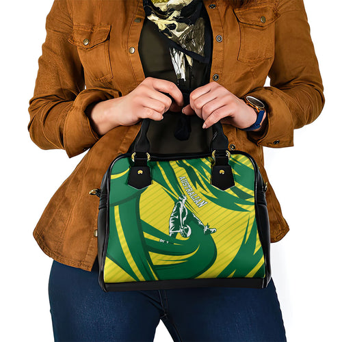 Australian Opals Basketball Shoulder Handbag Green and Gold Tribal Pattern Athletic Abstract Art