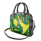 Australian Opals Basketball Shoulder Handbag Green and Gold Tribal Pattern Athletic Abstract Art