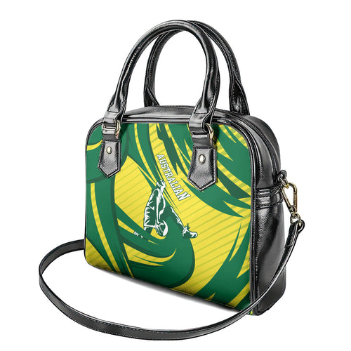 Australian Opals Basketball Shoulder Handbag Green and Gold Tribal Pattern Athletic Abstract Art