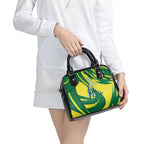 Australian Opals Basketball Shoulder Handbag Green and Gold Tribal Pattern Athletic Abstract Art