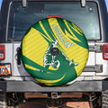 Australian Opals Basketball Spare Tire Cover Green and Gold Tribal Pattern Athletic Abstract Art