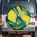Australian Opals Basketball Spare Tire Cover Green and Gold Tribal Pattern Athletic Abstract Art
