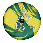 Australian Opals Basketball Spare Tire Cover Green and Gold Tribal Pattern Athletic Abstract Art