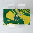 Australian Opals Basketball Tablecloth Green and Gold Tribal Pattern Athletic Abstract Art
