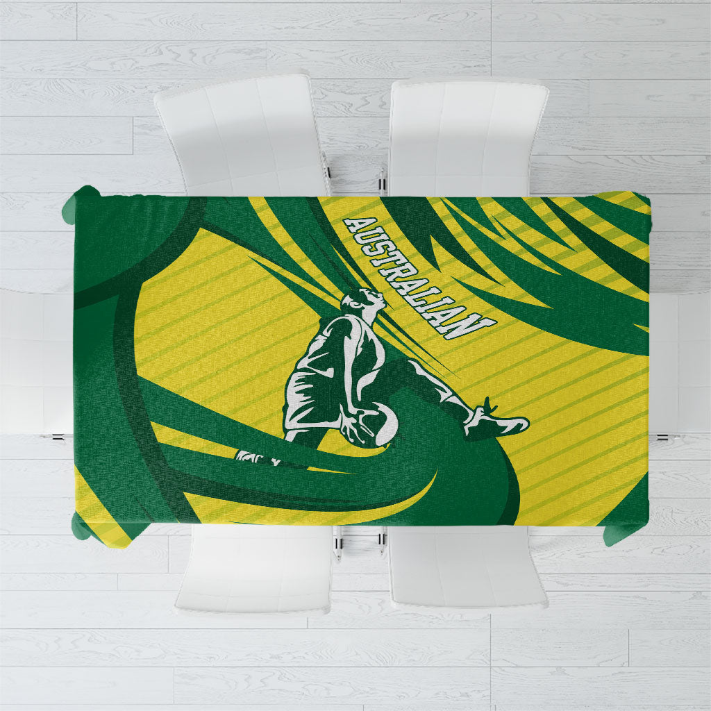 Australian Opals Basketball Tablecloth Green and Gold Tribal Pattern Athletic Abstract Art