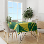 Australian Opals Basketball Tablecloth Green and Gold Tribal Pattern Athletic Abstract Art