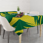 Australian Opals Basketball Tablecloth Green and Gold Tribal Pattern Athletic Abstract Art