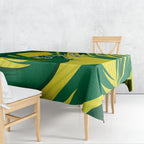 Australian Opals Basketball Tablecloth Green and Gold Tribal Pattern Athletic Abstract Art
